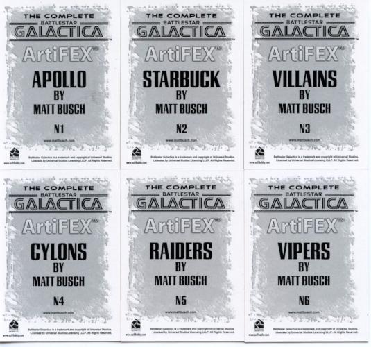 Battlestar Galactica Complete Artifex Chase Card Set 6 Cards   - TvMovieCards.com
