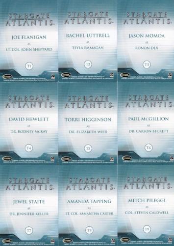 Stargate Atlantis Seasons Three & Four Atlantis Team Chase Card Set T1 -T9 2008   - TvMovieCards.com