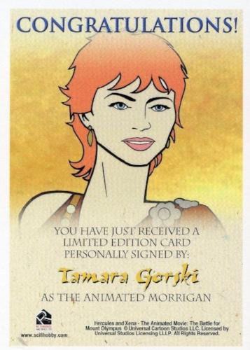Xena & Hercules Animated Adventures Tamara Gorski Morrigan Autograph Card   - TvMovieCards.com
