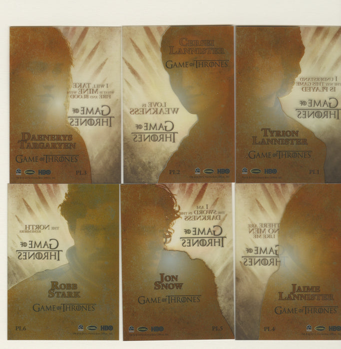 Game of Thrones Season 2 Plastic Gallery Cel Chase Card Set 6 Cards PL1 - PL6 - TvMovieCards.com