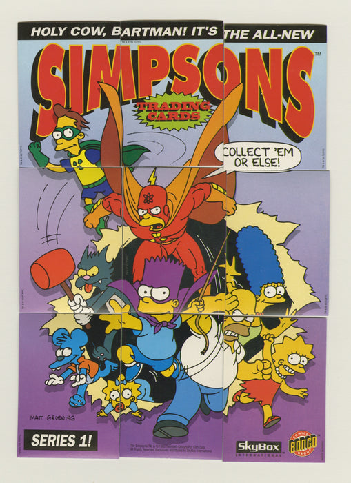 Simpsons Series 1 Wiggle Chase Card Set  W1 - W9  (9 Cards) Skybox 1993