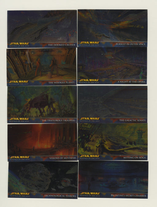 Star Wars Revenge of the Sith Widevision Chrome Chase Card Set H1 - H10 10 cards Topps 2005 - TvMovieCards.com