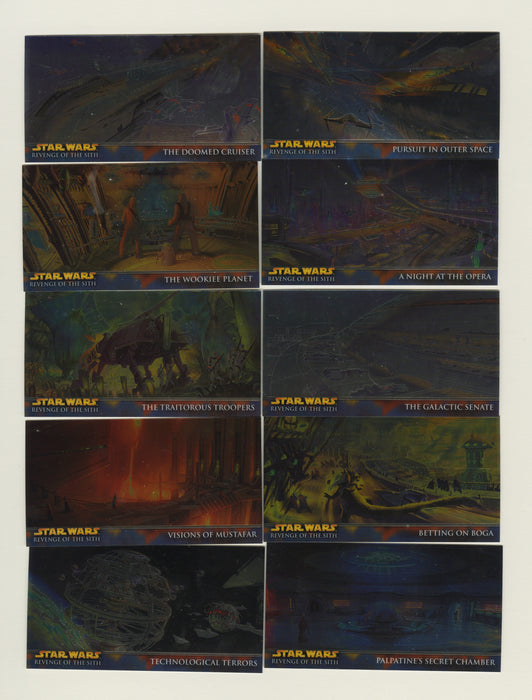 Star Wars Revenge of the Sith Widevision Chrome Chase Card Set H1 - H10 10 cards Topps 2005 - TvMovieCards.com