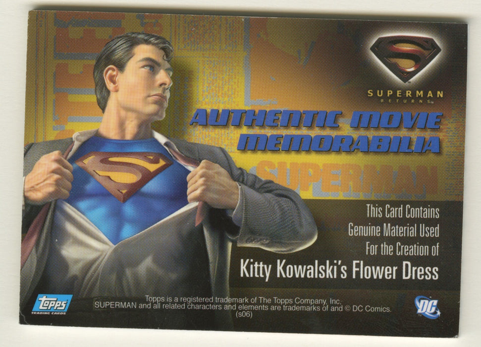2006 Superman Returns Movie Costume Card Kitty Kowalski Flower Dress Chase Card - TvMovieCards.com