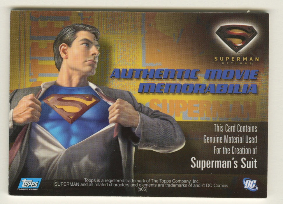 2006 Superman Returns Movie Superman"s Suit Costume material Chase Card - TvMovieCards.com