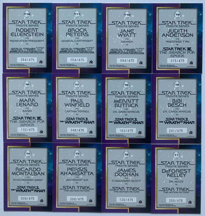 Star Trek Classic Movies Heroes Villains Tribute Series Chase Card Set 12 cards - TvMovieCards.com