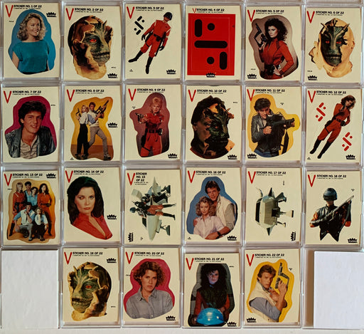 V  TV Show Trading card Sticker Puzzle set  Vistors   22 stickers  1984 Fleer   - TvMovieCards.com