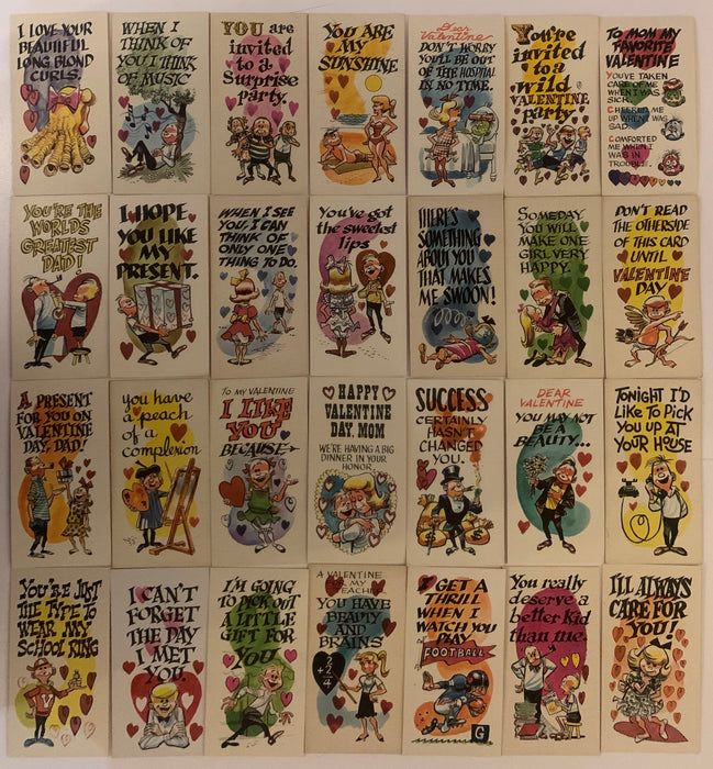 Giant Size Funny Valentines Greeting Card Set 55 Cards Topps, 1961 - TvMovieCards.com