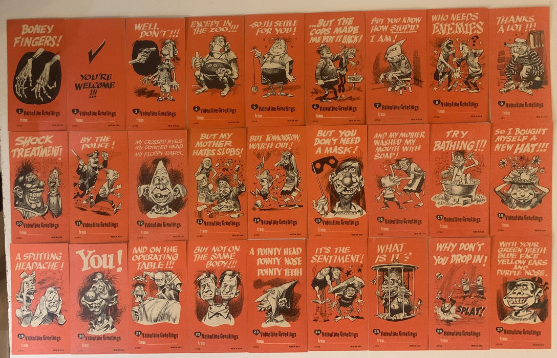 Giant Size Funny Valentines Greeting Card Set 55 Cards Topps, 1961 - TvMovieCards.com
