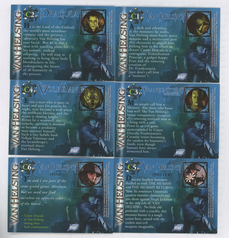 Van Helsing Movie Silver foil Chase Card Set 6 Cards C1 - C6 Comic Images 2004 - TvMovieCards.com