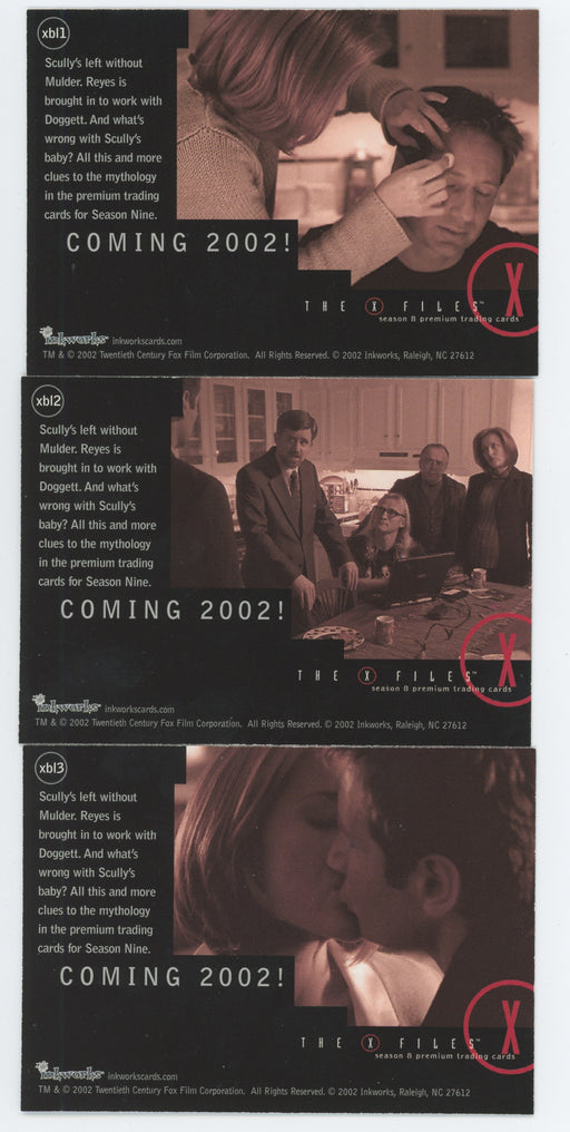 The X-Files Season 8 Box Loader Chase Card Set 3 Cards XBL1 - XBL3 Inkworks 200 - TvMovieCards.com