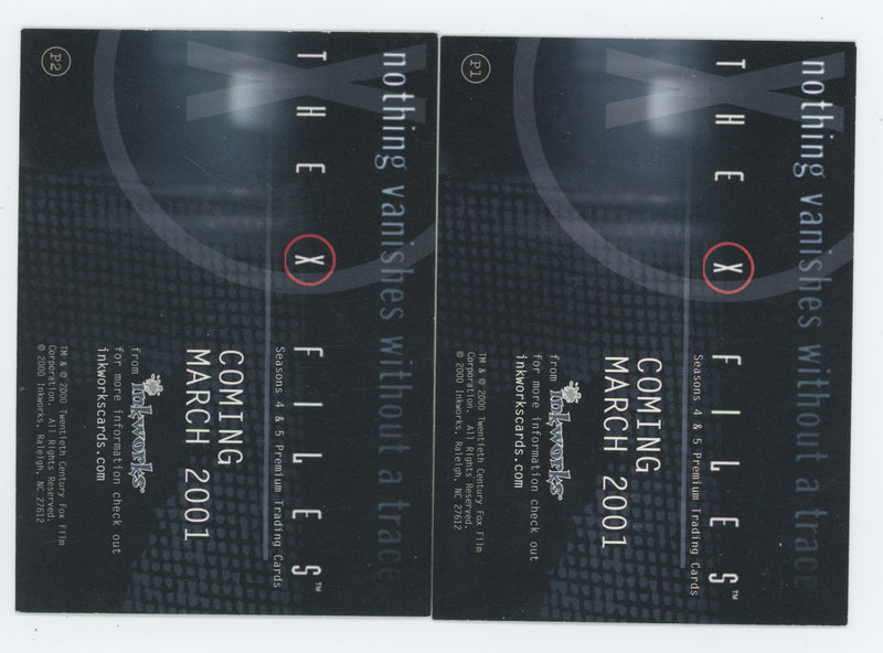 X-Files Seasons 4/5  Promo Card Set 2 Cards P1 - P2  Inkworks 2001   - TvMovieCards.com