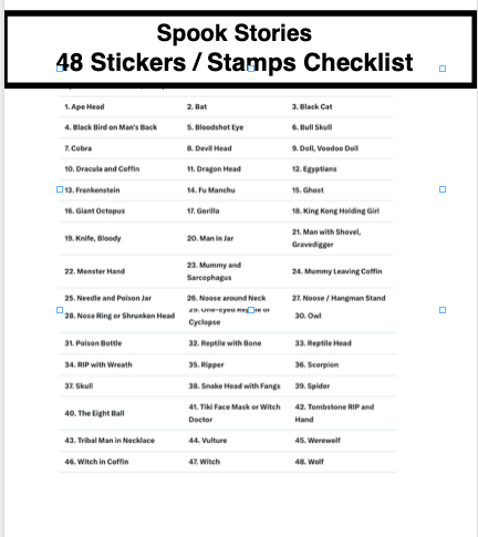 Spook Stories Vintage Sticker Set 48 Stickers Series 1 and 2 Complete Leaf 1963 - TvMovieCards.com