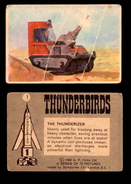 Thunderbirds Vintage Trading Card Singles #1-72 Somportex 1966 #1A  - TvMovieCards.com
