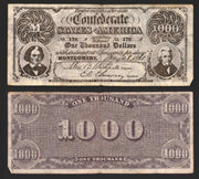 1962 Civil War News A&BC Trading Card You Pick Single Currency $1000 $500 One Thousand Dollars (Montgomery   May 28   1864   No. 176A)  - TvMovieCards.com