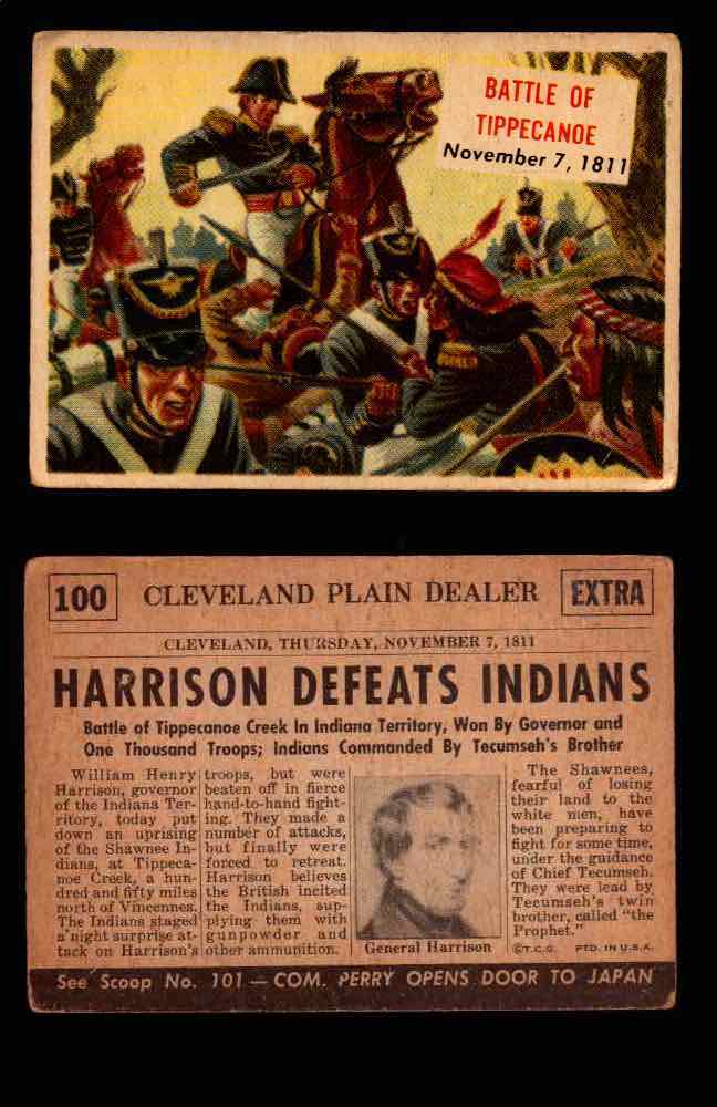 1954 Scoop Newspaper Series 2 Topps Vintage Trading Cards U Pick Singles #78-156 100   Battle of Tippecanoe  - TvMovieCards.com