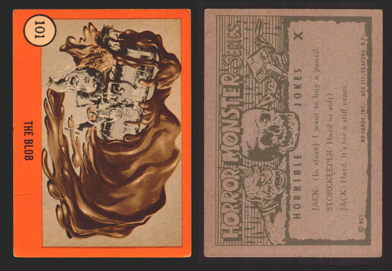 1961 Horror Monsters Series 2 Orange Trading Card You Pick Singles 67-146 NuCard 101   The Blob  - TvMovieCards.com