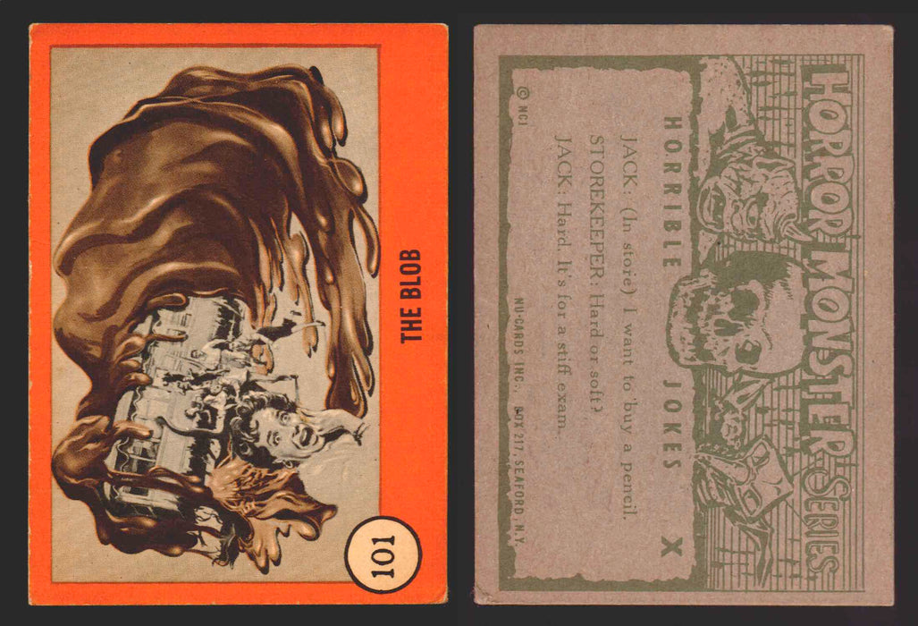 1961 Horror Monsters Series 2 Orange You Pick Trading Card Singles 67-146 NuCard #	101   The Blob  - TvMovieCards.com