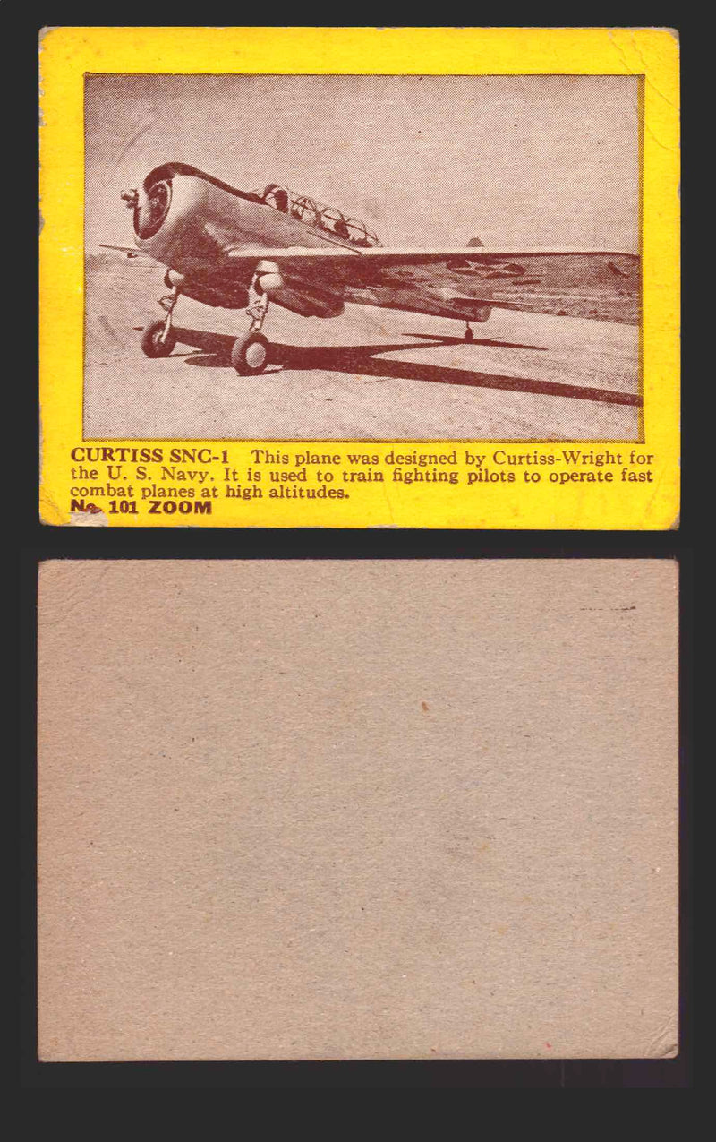 1940 Zoom Airplanes Series 2 & 3 You Pick Single Trading Cards #1-200 Gum 101 Curtiss SNC-1  - TvMovieCards.com