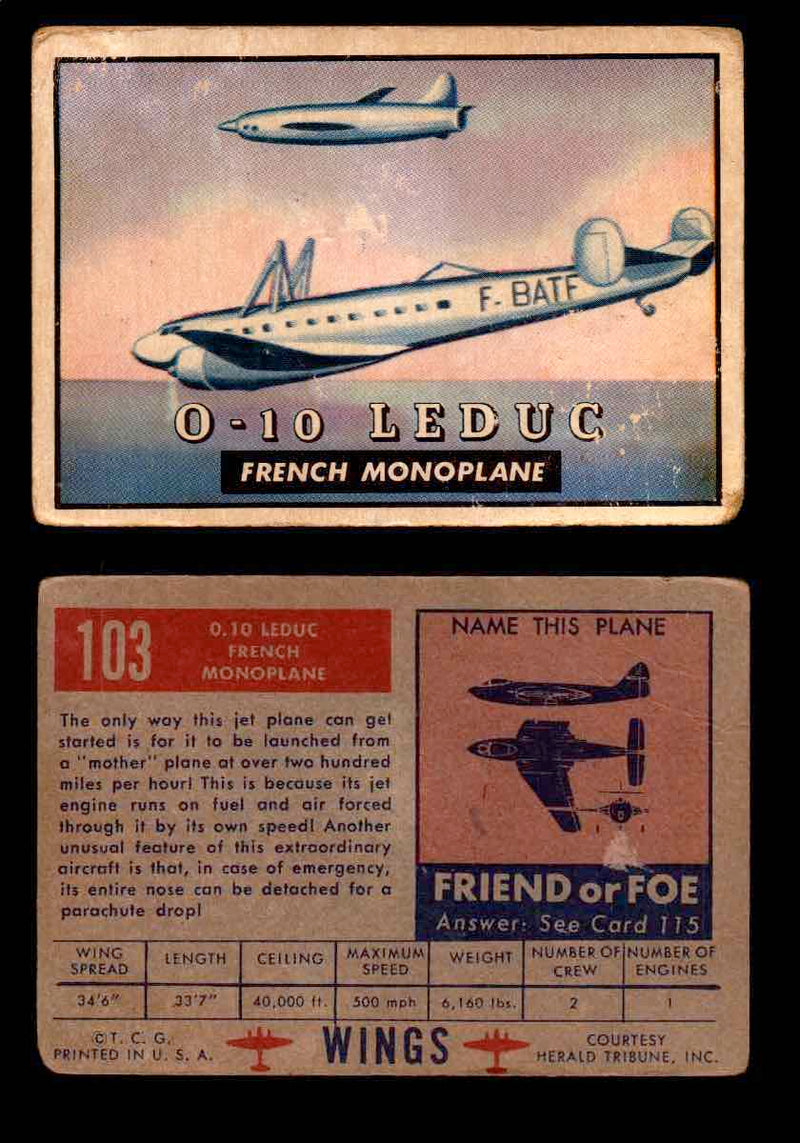 1953 Wings Topps TCG Vintage Trading Cards You Pick Singles #101-200 #103  - TvMovieCards.com