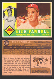 1960 Topps Baseball Trading Card You Pick Singles #1-#250 VG/EX 103 - Dick Farrell  - TvMovieCards.com