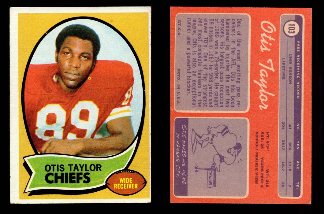 1970 Topps Football Trading Card You Pick Singles #1-#263 G/VG/EX #	103	Otis Taylor  - TvMovieCards.com