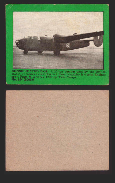 1940 Zoom Airplanes Series 2 & 3 You Pick Single Trading Cards #1-200 Gum 104 Consolidated B-24  - TvMovieCards.com
