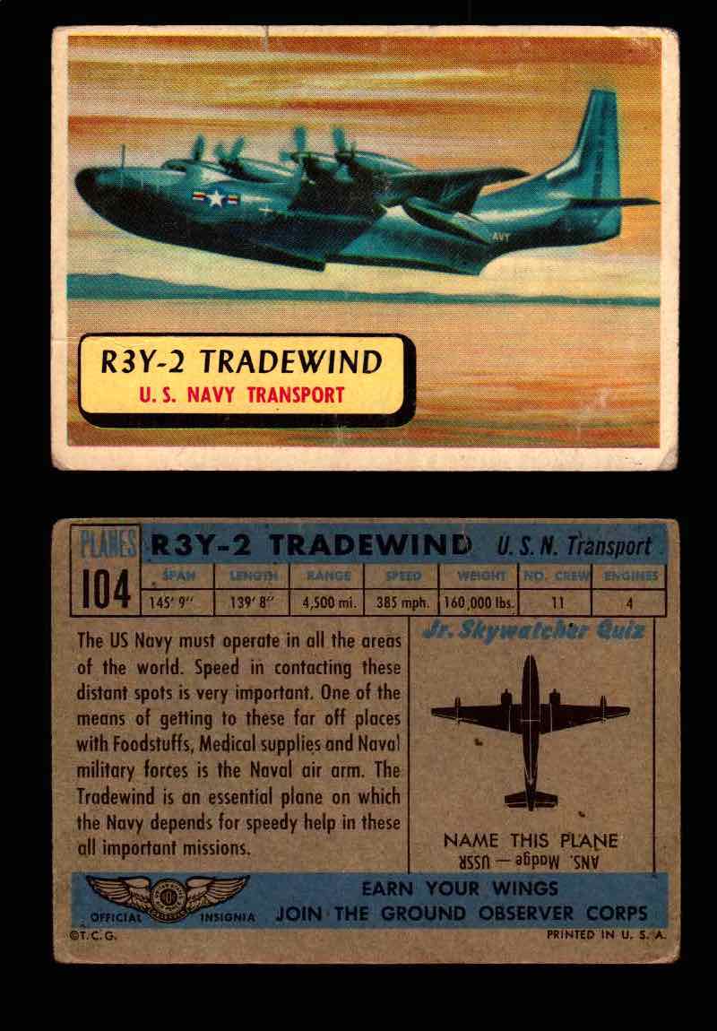 1957 Planes Series II Topps Vintage Card You Pick Singles #61-120 #104  - TvMovieCards.com