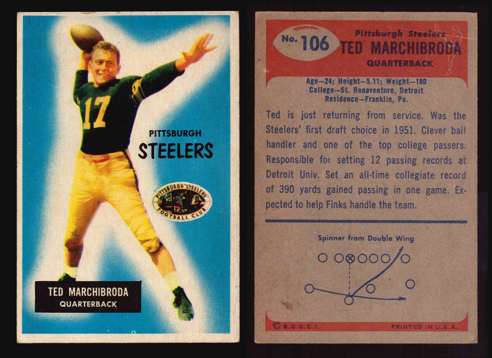 1955 Bowman Football Trading Card You Pick Singles #1-#160 VG/EX #106 Ted Marchibroda  - TvMovieCards.com