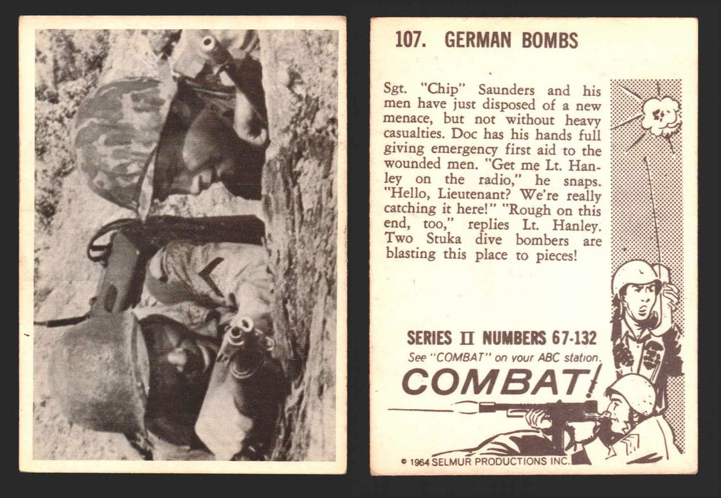 1964 Combat Series II Donruss Selmur Vintage Card You Pick Singles #67-132 107   German Bombs  - TvMovieCards.com