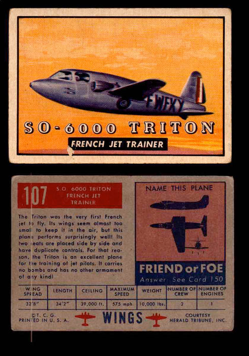 1953 Wings Topps TCG Vintage Trading Cards You Pick Singles #101-200 #107  - TvMovieCards.com