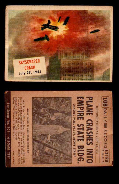 1954 Scoop Newspaper Series 2 Topps Vintage Trading Cards U Pick Singles #78-156 108   Skyscraper Crash  - TvMovieCards.com