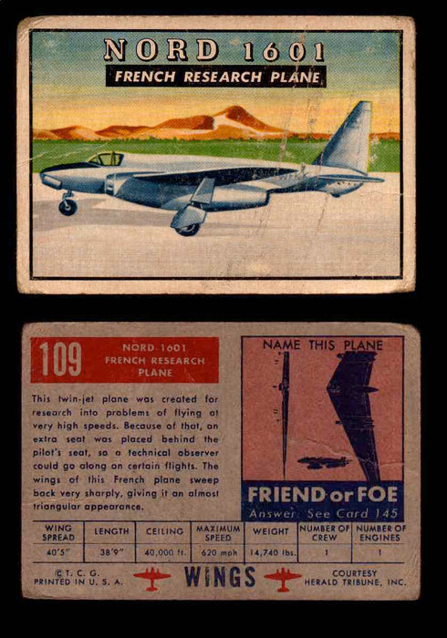 1953 Wings Topps TCG Vintage Trading Cards You Pick Singles #101-200 #109  - TvMovieCards.com