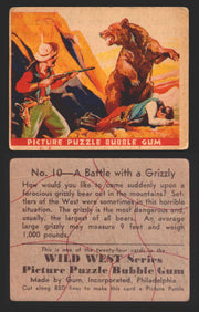 Wild West Series Vintage Trading Card You Pick Singles #1-#49 Gum Inc. 1933 10   A Battle with Grizzly  - TvMovieCards.com