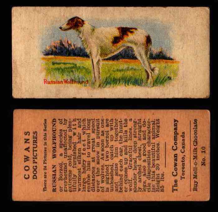 1929 V13 Cowans Dog Pictures Vintage Trading Cards You Pick Singles #1-24 #10 Russian Wolfhound  - TvMovieCards.com