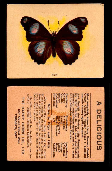 1925 Harry Horne Butterflies FC2 Vintage Trading Cards You Pick Singles #1-50 #10  - TvMovieCards.com