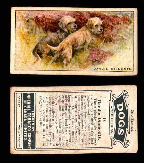 1925 Dogs 2nd Series Imperial Tobacco Vintage Trading Cards U Pick Singles #1-50 #10 Dandie Dinmonts  - TvMovieCards.com