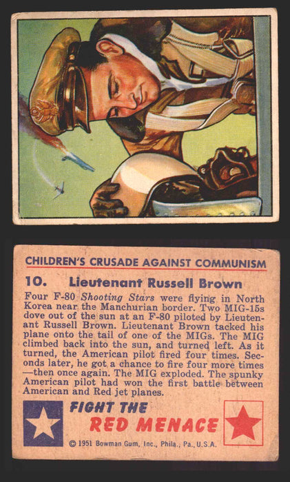 1951 Red Menace Vintage Trading Cards #1-48 You Pick Singles Bowman Gum 10   Lieutenant Russell Brown  - TvMovieCards.com