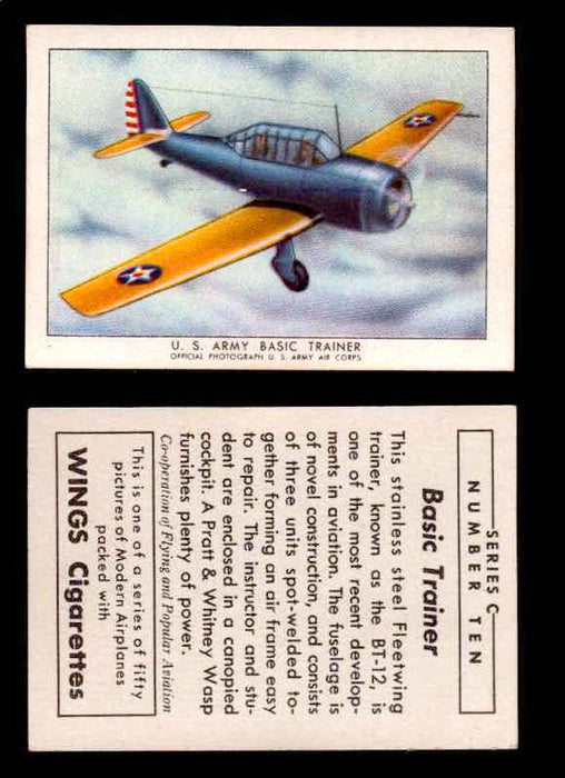 1942 Modern American Airplanes Series C Vintage Trading Cards Pick Singles #1-50 10	 	U.S. Army Basic Trainer  - TvMovieCards.com