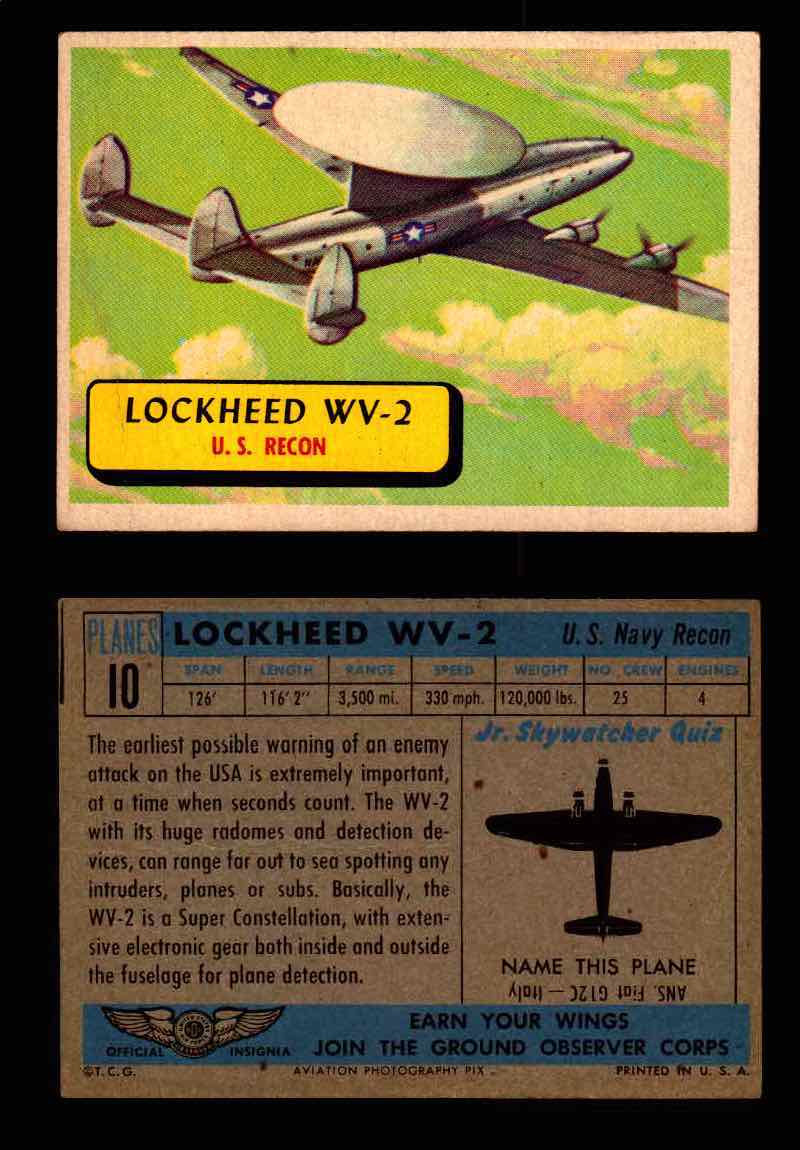 1957 Planes Series I Topps Vintage Card You Pick Singles #1-60 #10  - TvMovieCards.com