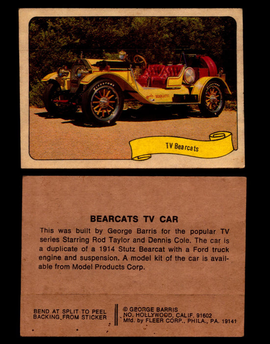 Kustom Cars - Series 1 George Barris 1975 Fleer Sticker Vintage Cards You Pick S #27 Bearcats TV Car  - TvMovieCards.com