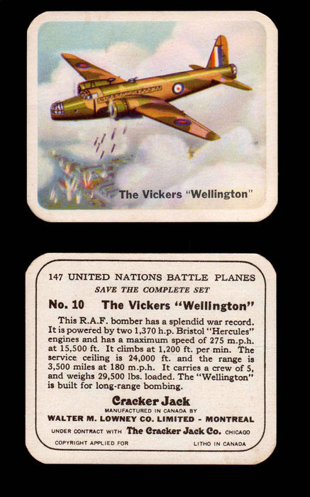 Cracker Jack United Nations Battle Planes Vintage You Pick Single Cards #1-70 #10  - TvMovieCards.com