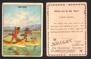1910 T73 Hassan Cigarettes Indian Life In The 60's Tobacco Trading Cards Singles #10 Canoe Racing  - TvMovieCards.com