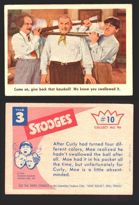 1959 Three 3 Stooges Fleer Vintage Trading Cards You Pick Singles #1-96 #10  - TvMovieCards.com