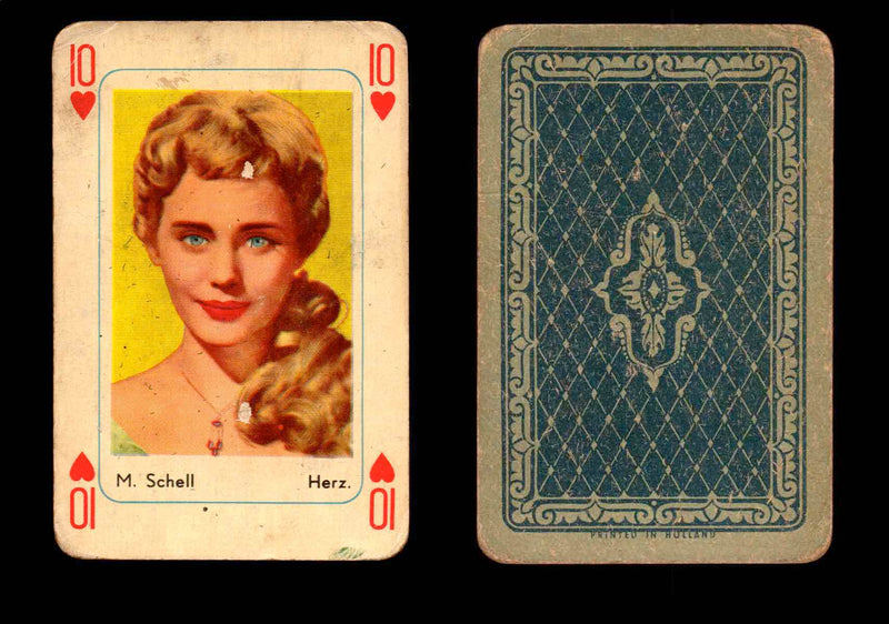Vintage Hollywood Movie Stars Playing Cards You Pick Singles 10 - Heart - M Schell  - TvMovieCards.com