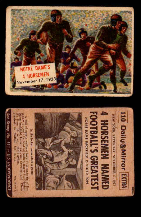 1954 Scoop Newspaper Series 2 Topps Vintage Trading Cards U Pick Singles #78-156 110   Notre Dame's 4 Horsemen  - TvMovieCards.com