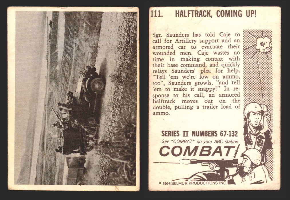 1964 Combat Series II Donruss Selmur Vintage Card You Pick Singles #67-132 111   Halftrack Coming Up!  - TvMovieCards.com