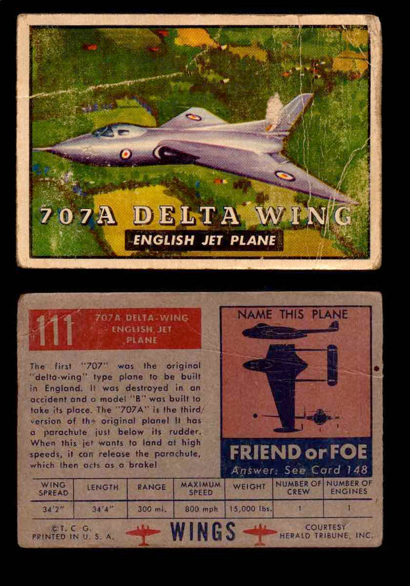 1953 Wings Topps TCG Vintage Trading Cards You Pick Singles #101-200 #111  - TvMovieCards.com
