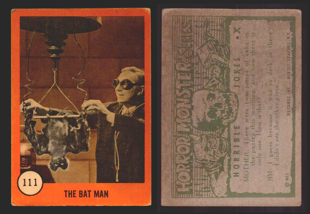 1961 Horror Monsters Series 2 Orange Trading Card You Pick Singles 67-146 NuCard 111   The Bat Man  - TvMovieCards.com