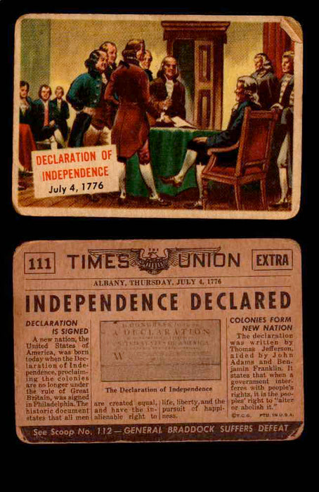 1954 Scoop Newspaper Series 2 Topps Vintage Trading Cards U Pick Singles #78-156 111   Declaration of Independence  - TvMovieCards.com